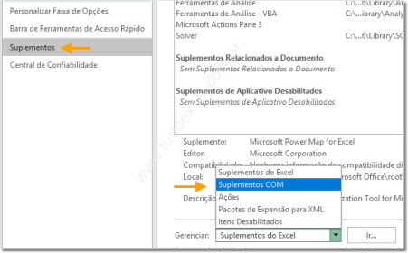 Instalando o Suplemento Power Map no Excel