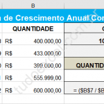 Taxa de crescimento no Excel