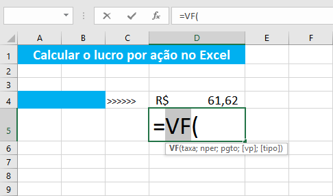 Calcular o lucro por ação no Excel