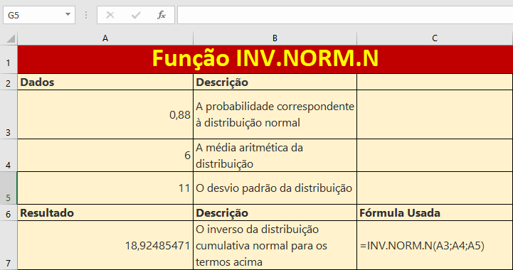 Função INV.NORM.N entenda como usar no Excel