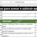 Subtrair números em um intervalo de células