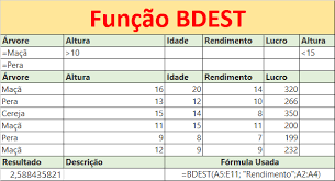 Função BDEST do Excel Banco de dados