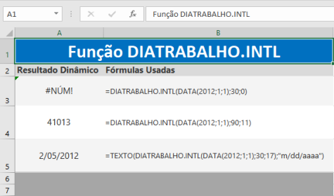 Função DIATRABALHO.INTL do Excel