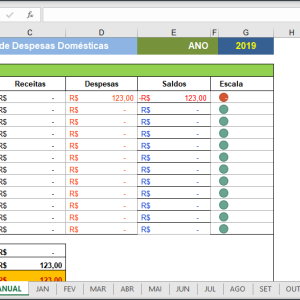Planilha de Excel Despesas Domésticas