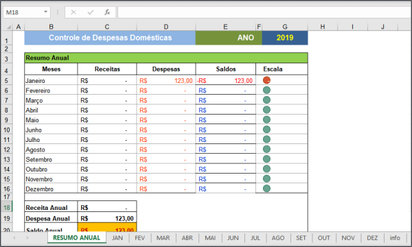 Planilha De Controle De Despesas Domésticas Tudo Excel