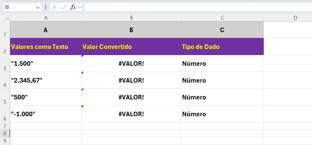 Exemplos práticos da Função VALOR no Excel