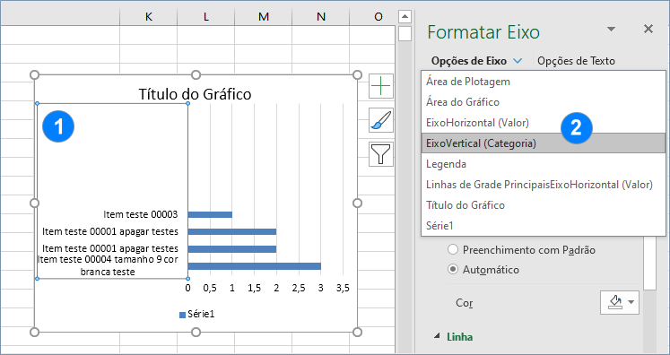 alterar eixo do gráfico