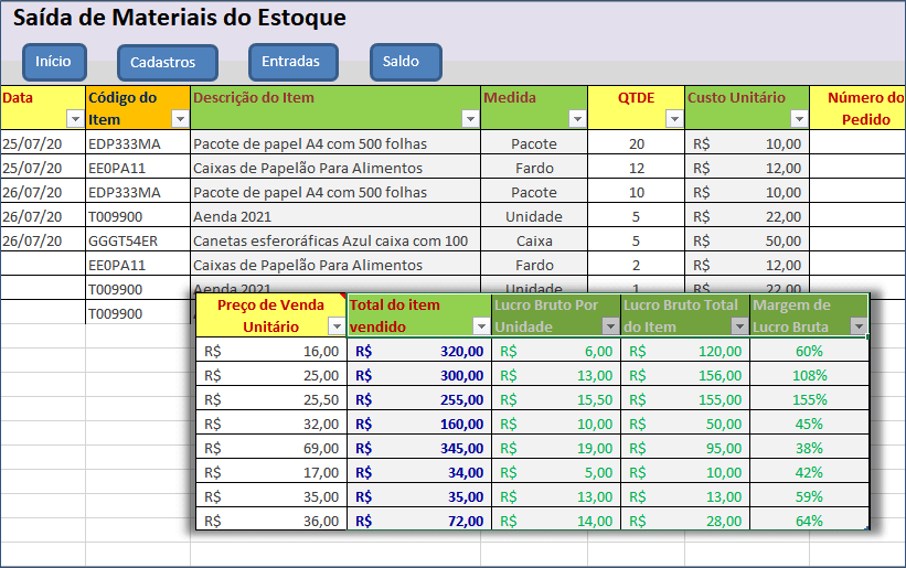 Planilha De Estoque E Vendas Tudo Excel 4488