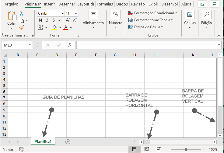 Ocultar a barra de rolagem e a guia de planilhas no Excel