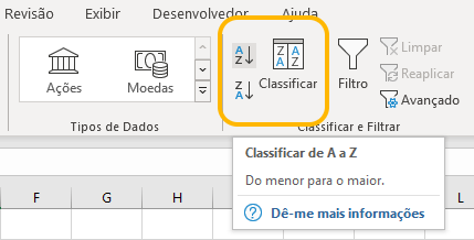 Classificar A-Z