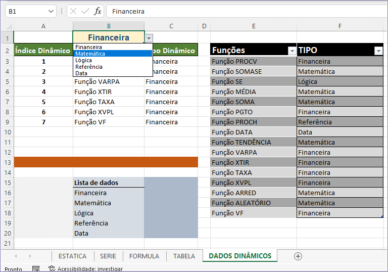 criar listas numeradas no Excel