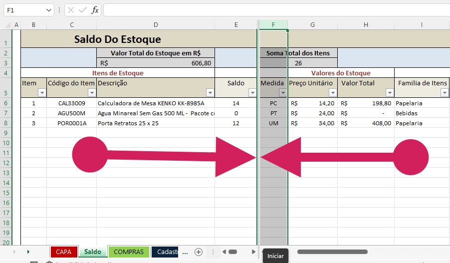 Como usar tela dividida em planilhas do Excel