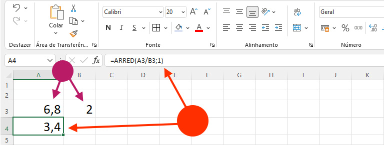 Inclusão dentro da função ARRED