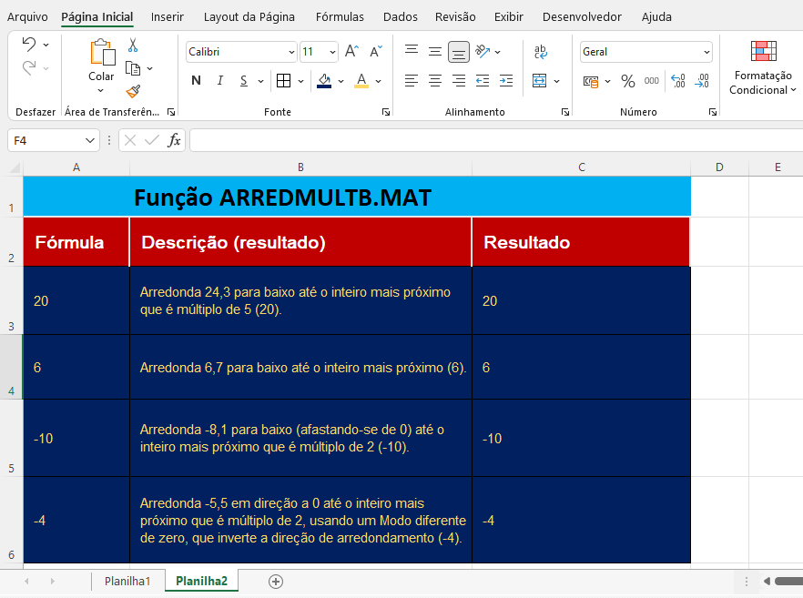 Função ARREDMULTB.MAT como funciona