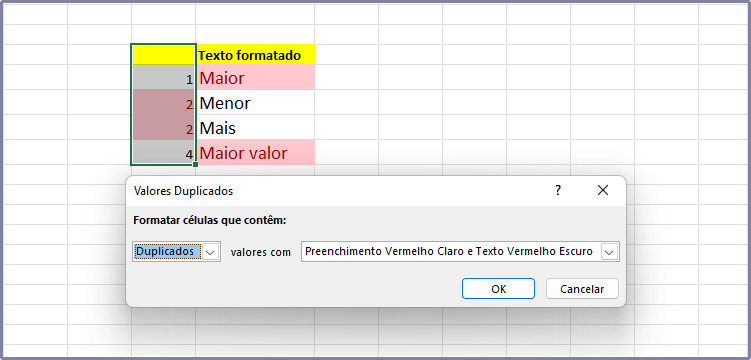 Como destacar células duplicadas na planilha