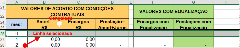 Selecionar uma linha inteira, ou qualquer célula na coluna A