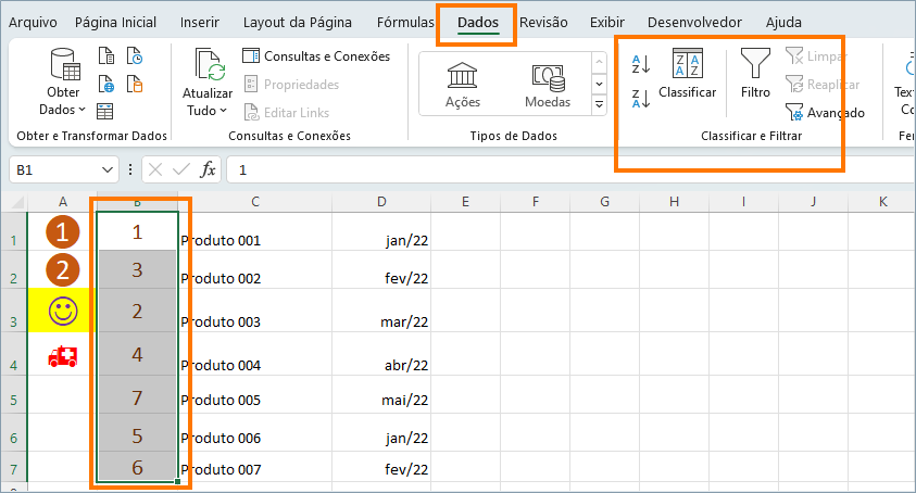 Como desfazer uma classificação no Excel