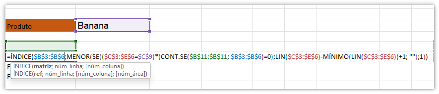 exibindo a fórmula de encontrar dados