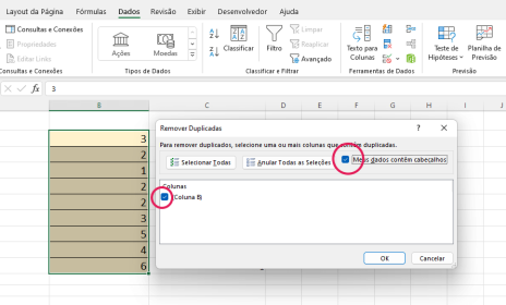 Classificar dados sem duplicatas no Excel