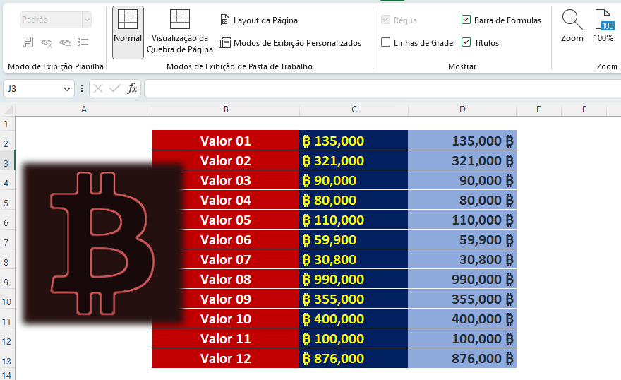 inserir o símbolo da criptomoeda Bitcoin