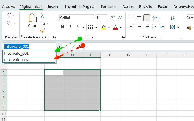 Excel criou outro nome para o mesmo intervalo