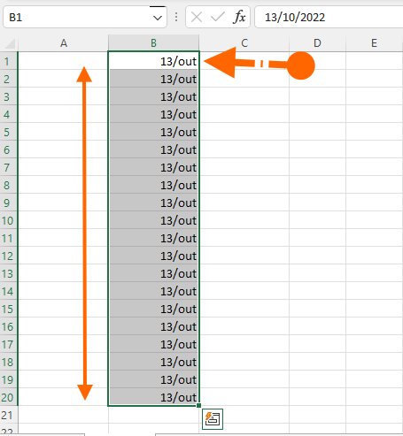 modificar a seleção do intervalo no Excel