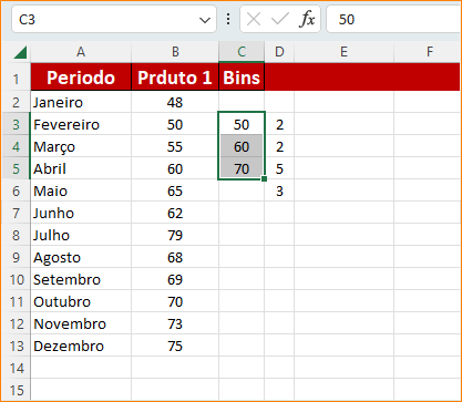 Criando Bins no Excel