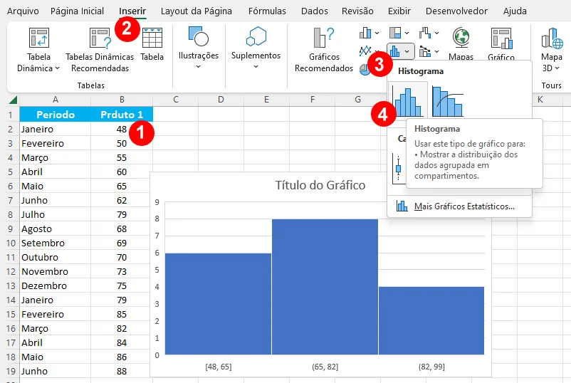  Inserir Gráfico de Estatística.