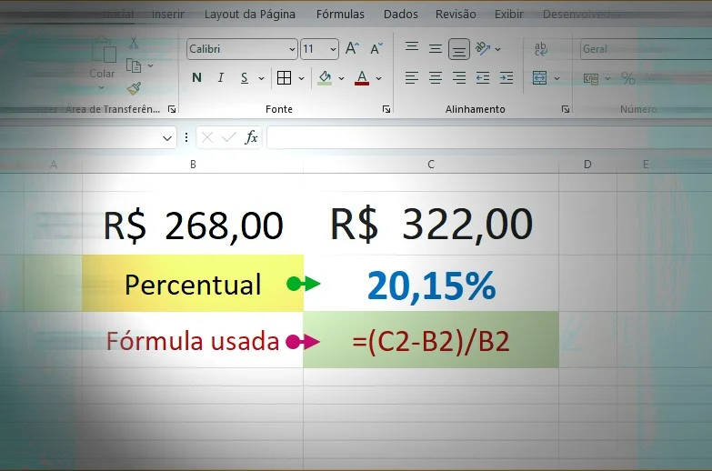 Encontrar a porcentagem de dois números no Excel