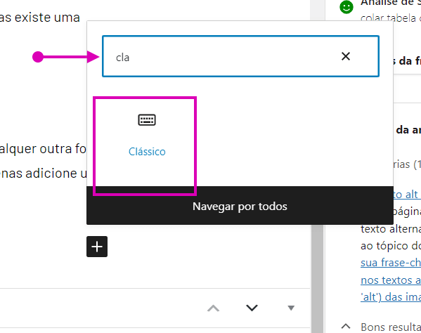 Como colar tabela do Excel no Gutenberg?