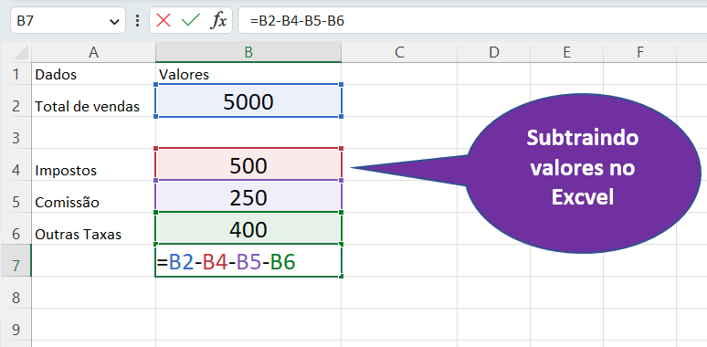 Subtrair dois ou mais números