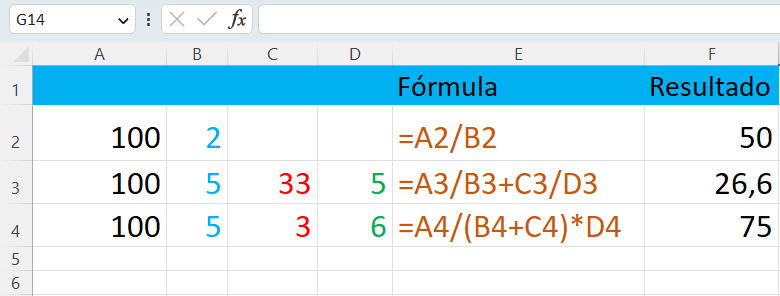 Somar Subtrair Multiplicar no Excel com referências
