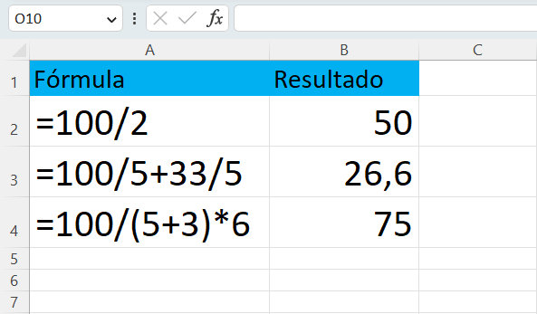 Dividir e ao mesmo tempo somar subtrair e multiplicar