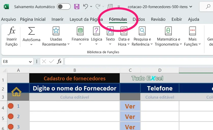 desativar o cálculo automático no Excel