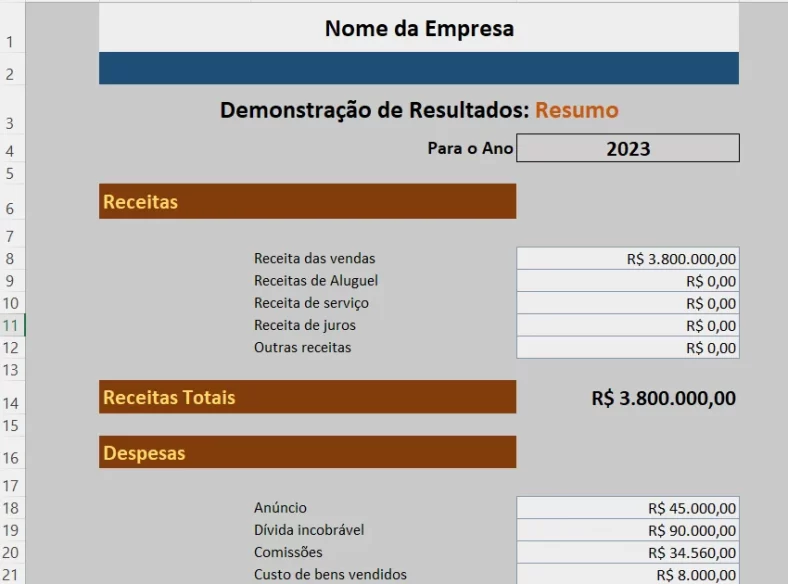 Planilha de Lucros e Perdas Baixe o Modelo Grátis