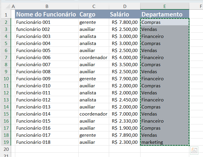 selecione a coluna que deseja filtrar os dados repetidos