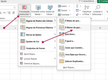 Destacar células com valores negativos no Excel