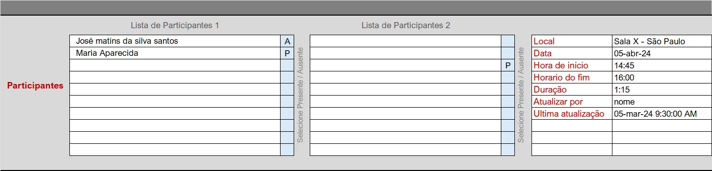 Planilha de Ata de Reunião é importante