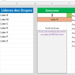 Planilha de Grupos de Trabalho no Excel