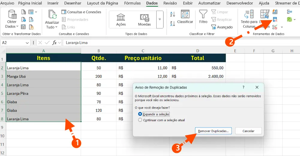 Etapas Para Remover Duplicatas no Excel
