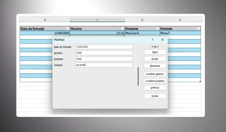 criar um formulário de entrada de dados no Excel