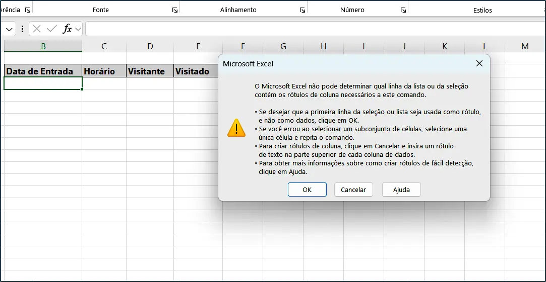 Explicando Como usar o Formulário de Entrada de Dados no Excel