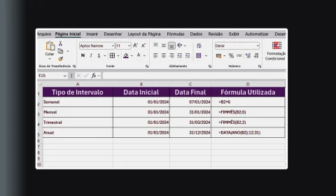 Como Criar Intervalos de Datas no Excel