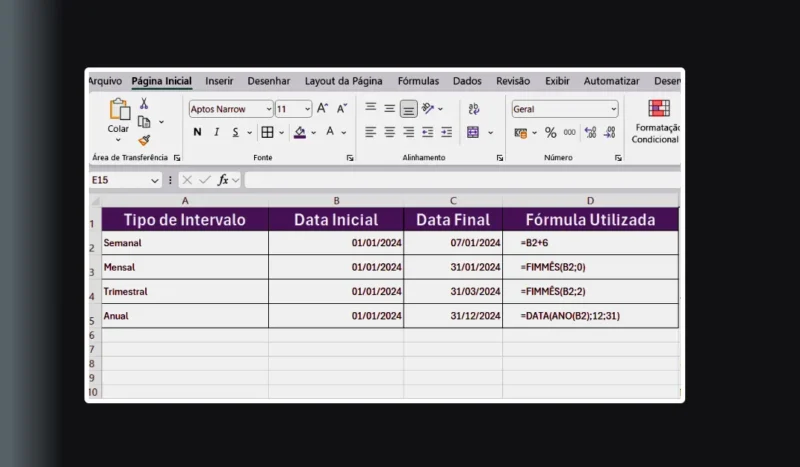 Como Criar Intervalos de Datas no Excel