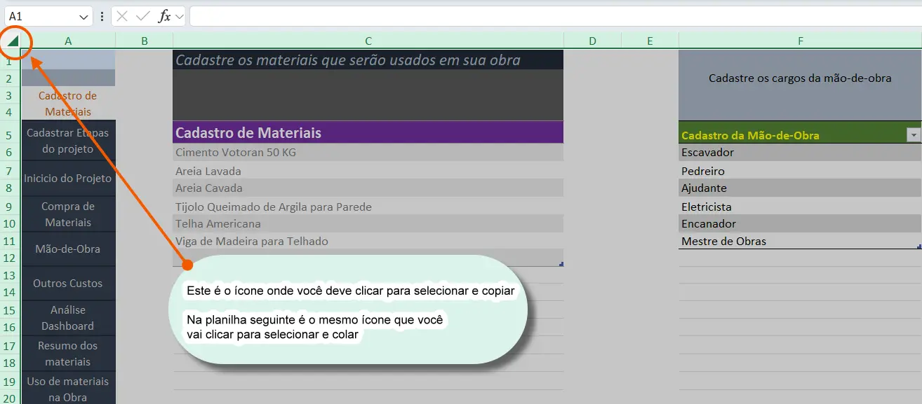método mais simples para copiar planilha no Excel