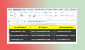Função ARRUMAR do Excel