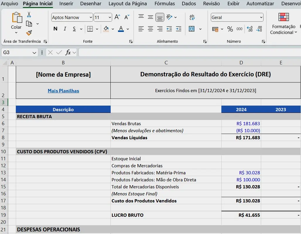 Os Benefícios de Usar a Planilha DRE
