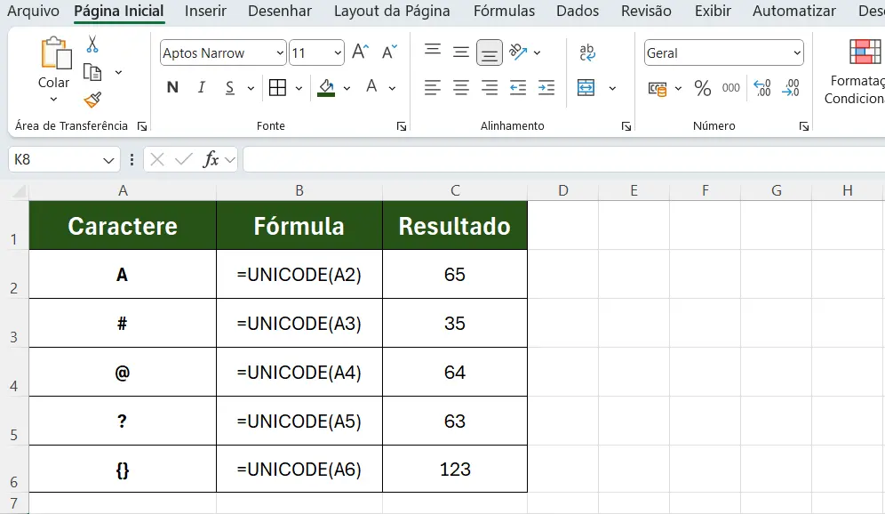 O que é a Função UNICODE no Excel?