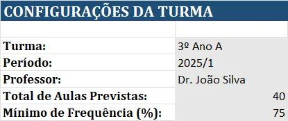 Download da Planilha de Frequência de Aulas