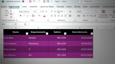 Inserir Tabela na Planilha de Excel